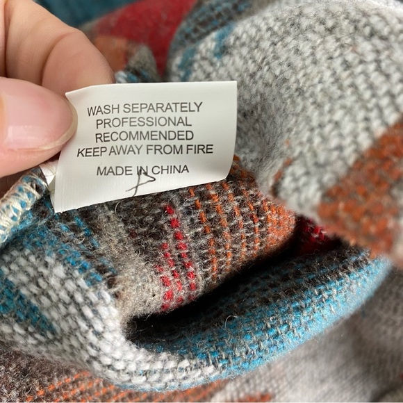 Aztec Shacket Turquoise Boho Western Jacket - Picture 8 of 11